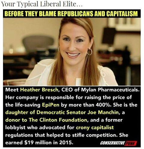 Stupid leftists are the ones driving up drug prices Heather Bresch
