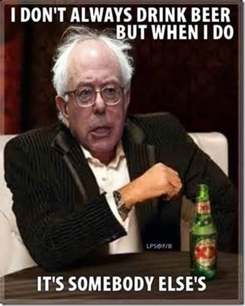 bernie-socialist-drinks-other-peoples-beer