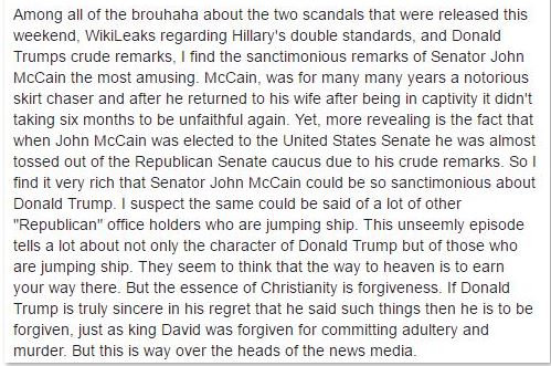 Christian forgiveness and McCain