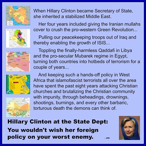 Hillary destroyed Middle EASt