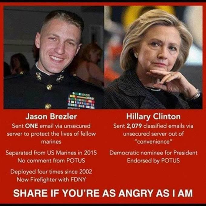 Hillary free Marine kicked out for one email