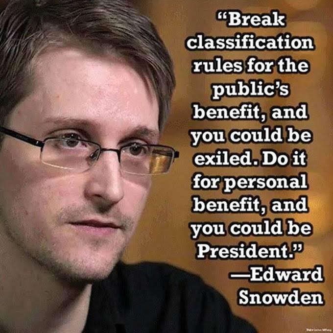 Hillary free Snowden exiled