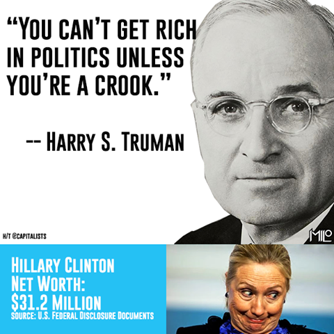 hillary-got-rich-politics-crooked-truman