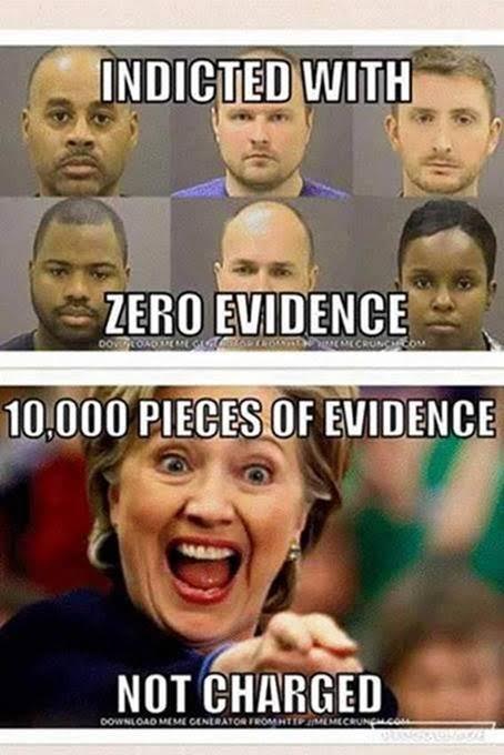 Hillary not indicted Baltimore cops indicted