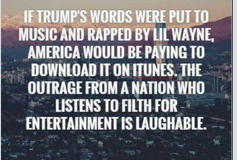 Trump hypocrisy about rap language