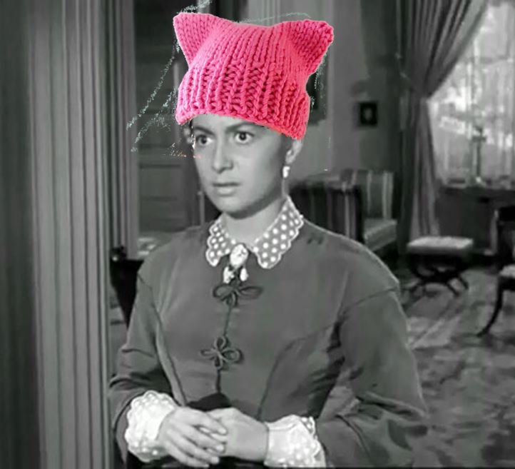 Pussy hat on Olivia de Havilland