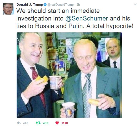 Hypocrite Schumer and Putin