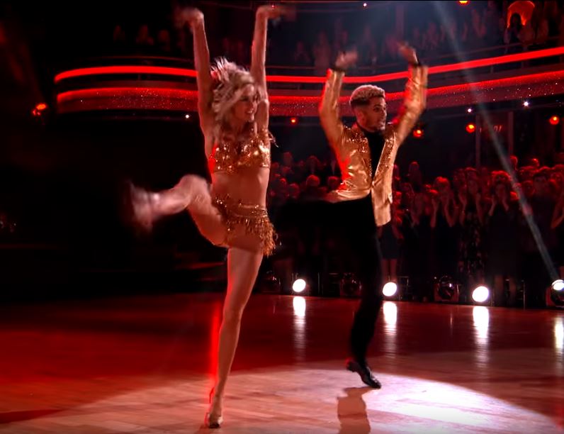 Jordan Fisher and Lindsay Arnold jive Dancing With The Stars DWTS