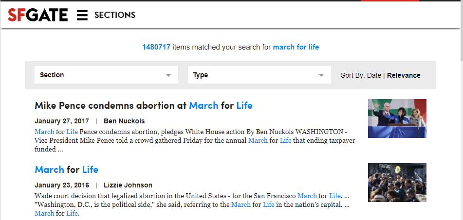 SFGate March for Life no coverage
