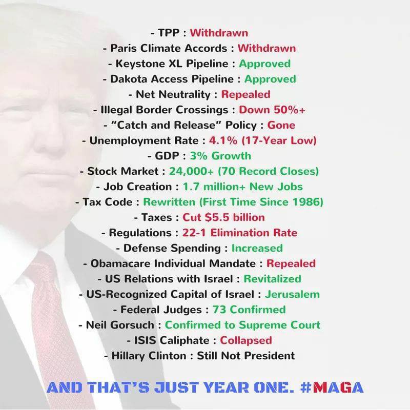 Illustrated edition Trump's accomplishments
