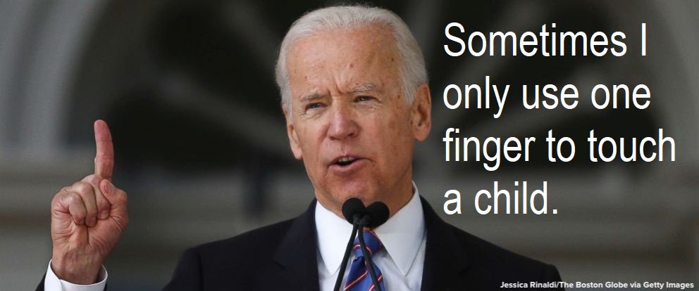 Biden one finger creepy touch