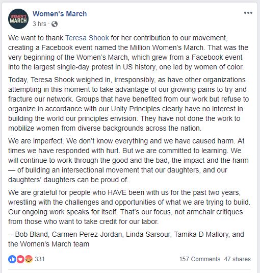 Women's March supports antisemitism
