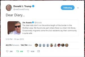 Acosta Donald Trump Dear Diary Border Wall