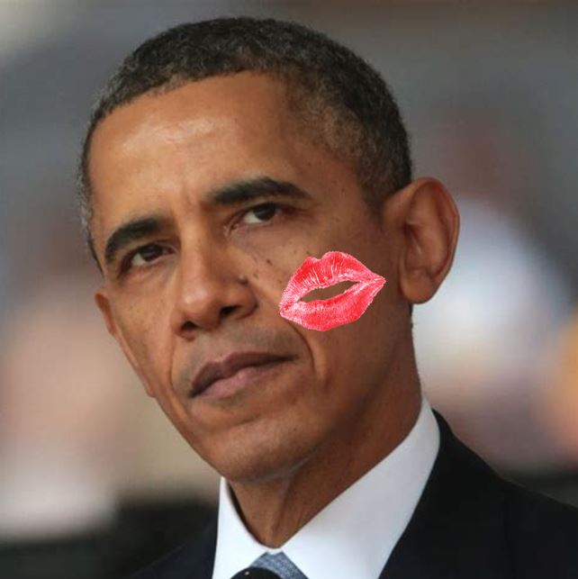 Obama media kiss