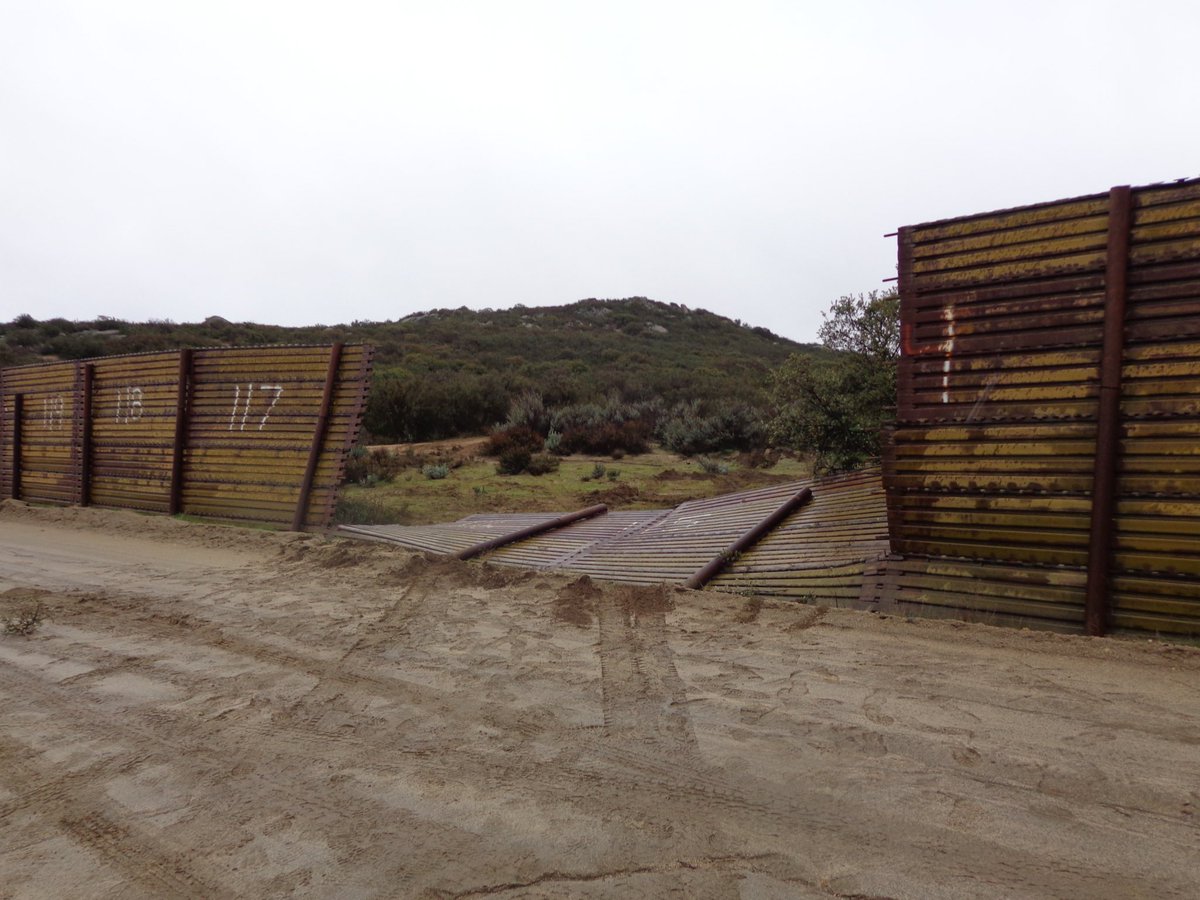 Border wall mowed down by illegals