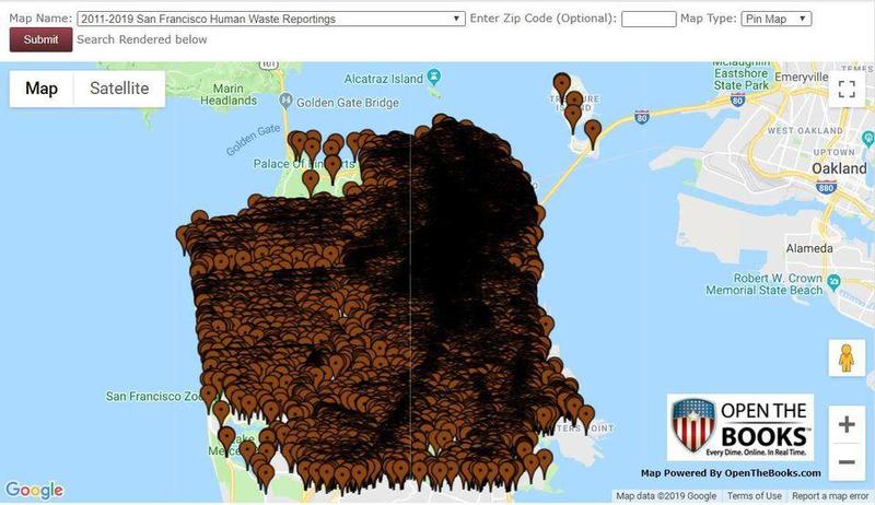 California San Francisco Democrats Poop Map