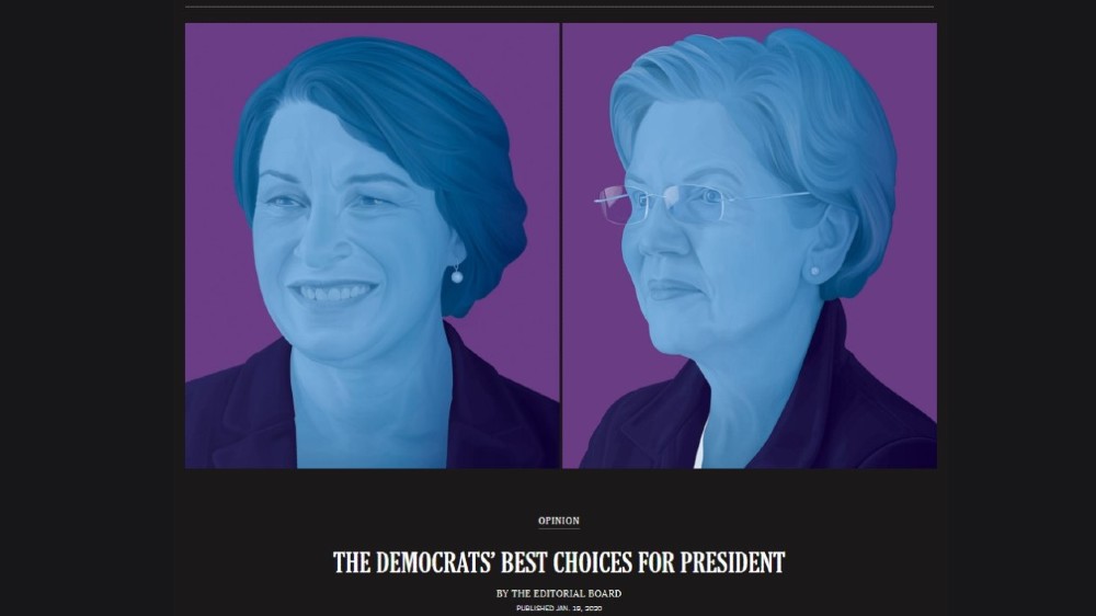 New York Times, Warren, Klocbuchar