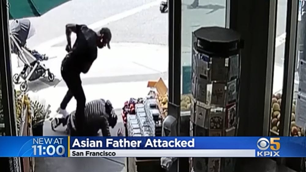 Black man attacks Asian man